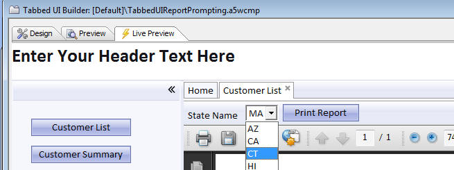 Tabbed Uiprompting Using Dropdown